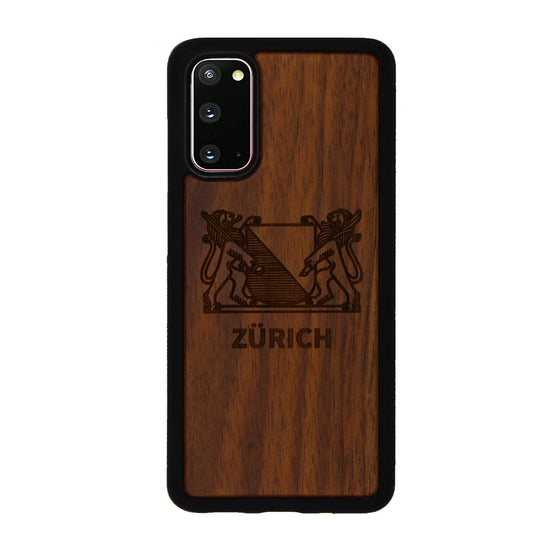 Zürich Wappen Eden Case aus Nussholz für das Samsung Galaxy S20