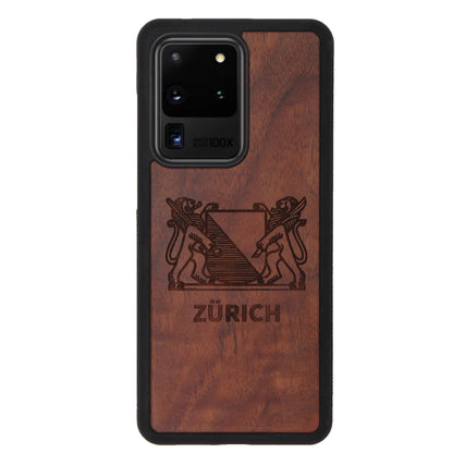 Zürich Wappen Eden Case aus Nussholz für das Samsung Galaxy S20 Ultra