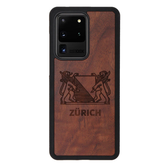 Zürich Wappen Eden Case aus Nussholz für das Samsung Galaxy S20 Ultra
