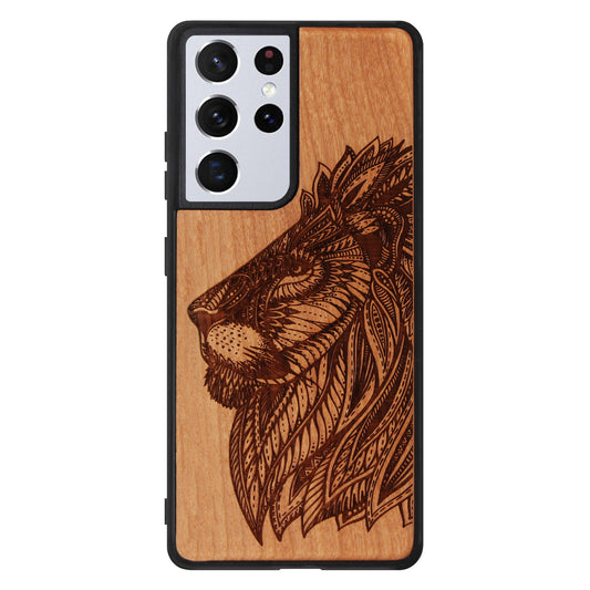 Löwen Eden Case aus Kirschholz für das Samsung Galaxy S21 Ultra