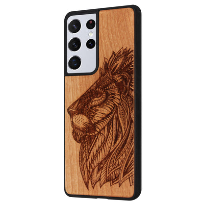 Löwen Eden Case aus Kirschholz für das Samsung Galaxy S21 Ultra