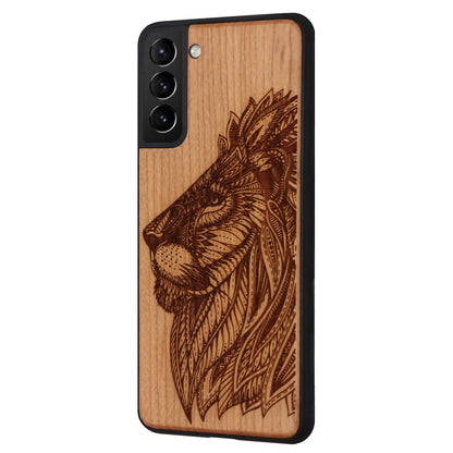 Löwen Eden Case aus Kirschholz für das Samsung Galaxy S21