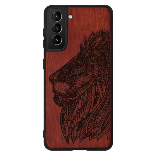Lion Eden case made of rosewood for the Samsung Galaxy S22