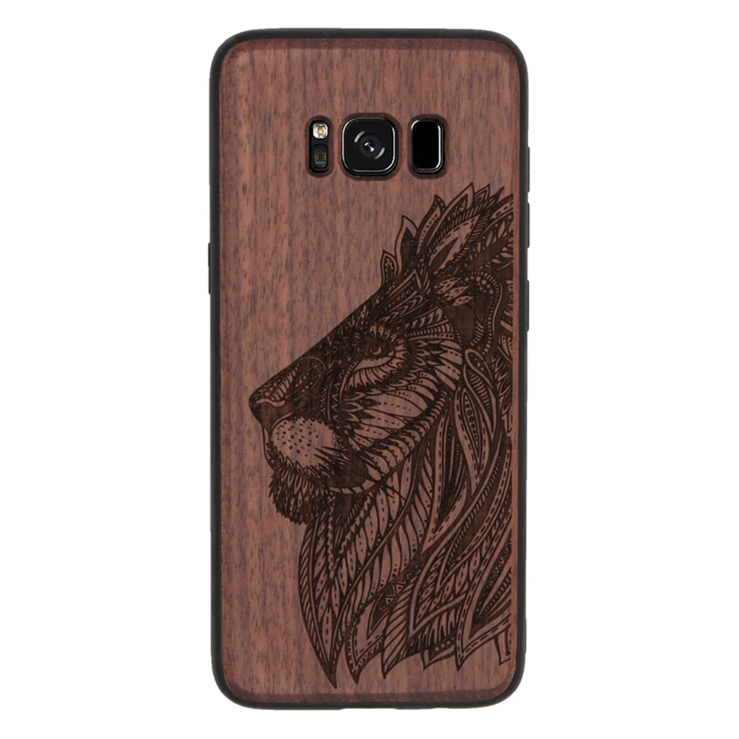 Löwen Eden Case aus Nussholz für das Samsung Galaxy S8