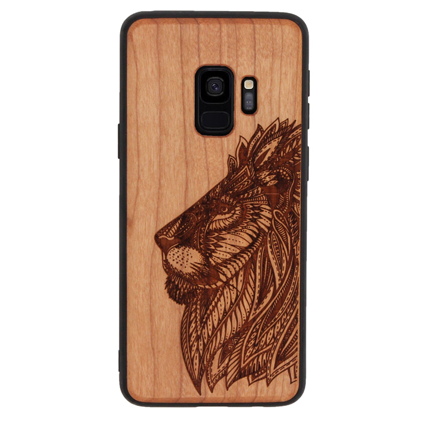 Lion Eden Case made with Cherry Wood for the Samsung Galaxy S9