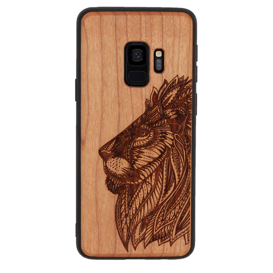 Lion Eden Case made with Cherry Wood for the Samsung Galaxy S9