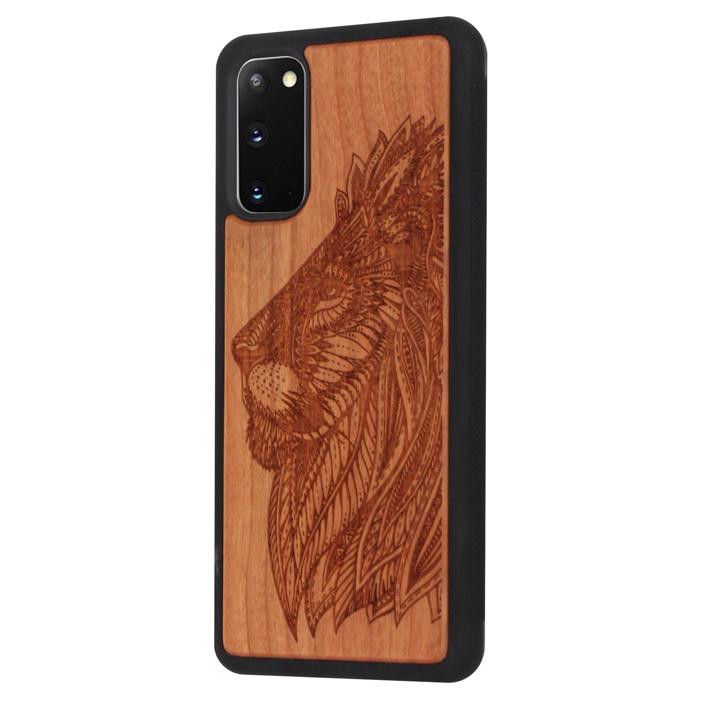 Löwen Eden Case aus Kirschholz für das Samsung Galaxy S20
