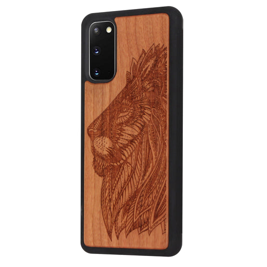 Löwen Eden Case aus Kirschholz für das Samsung Galaxy S20