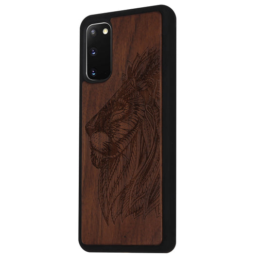 Löwen Eden Case aus Nussholz für das Samsung Galaxy S20