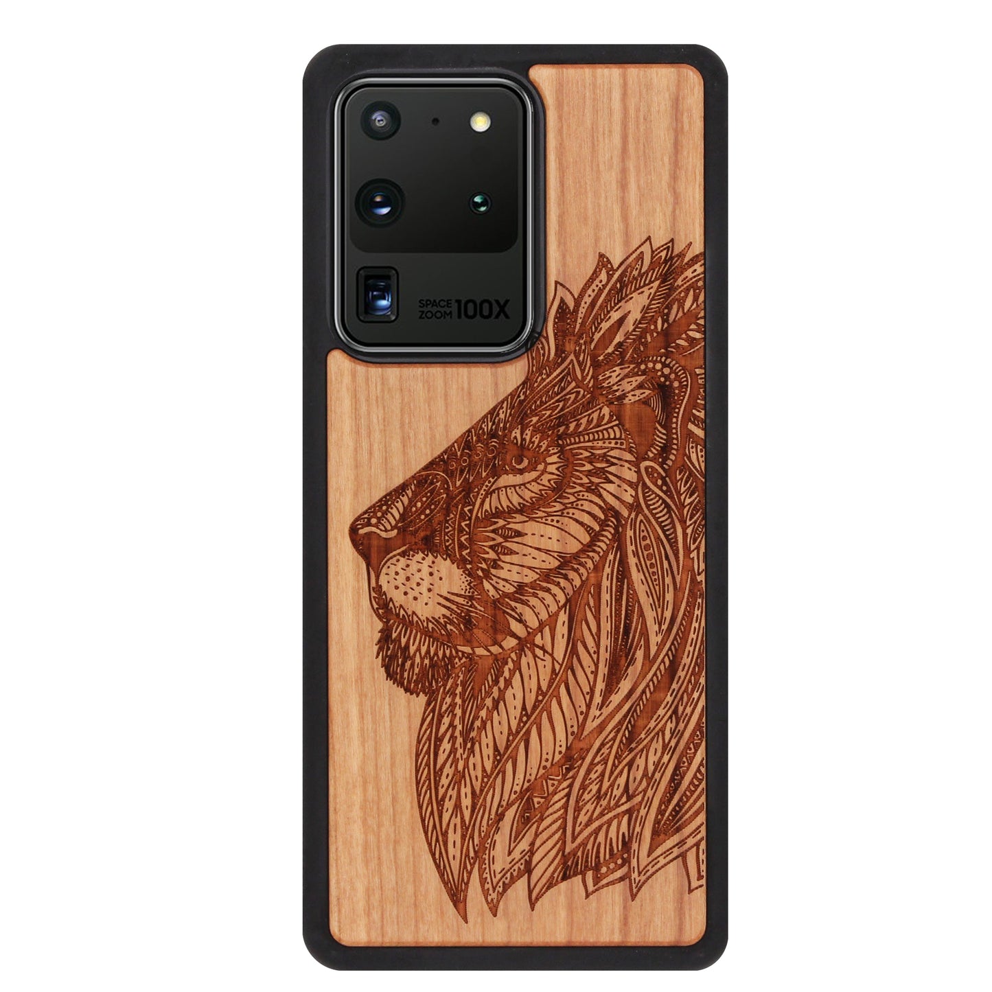 Lion Eden Case made with Cherry Wood for the Samsung Galaxy S20 Ultra 