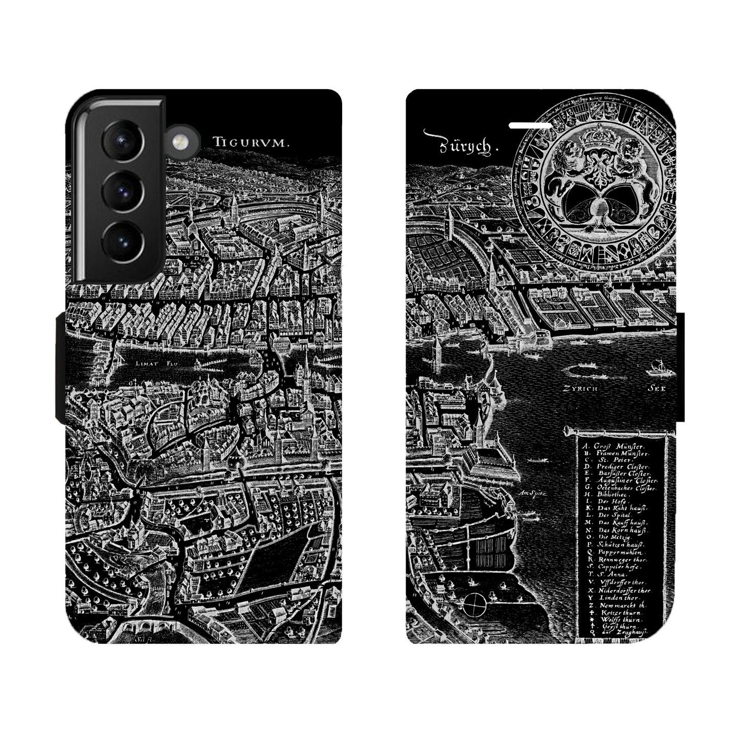 Zürich Merian Negativ Victor Case für das Samsung Galaxy S21