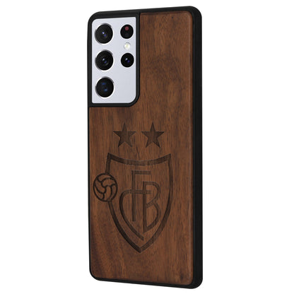 FC Basel Eden Case aus Nussholz für das Samsung Galaxy S22 Ultra