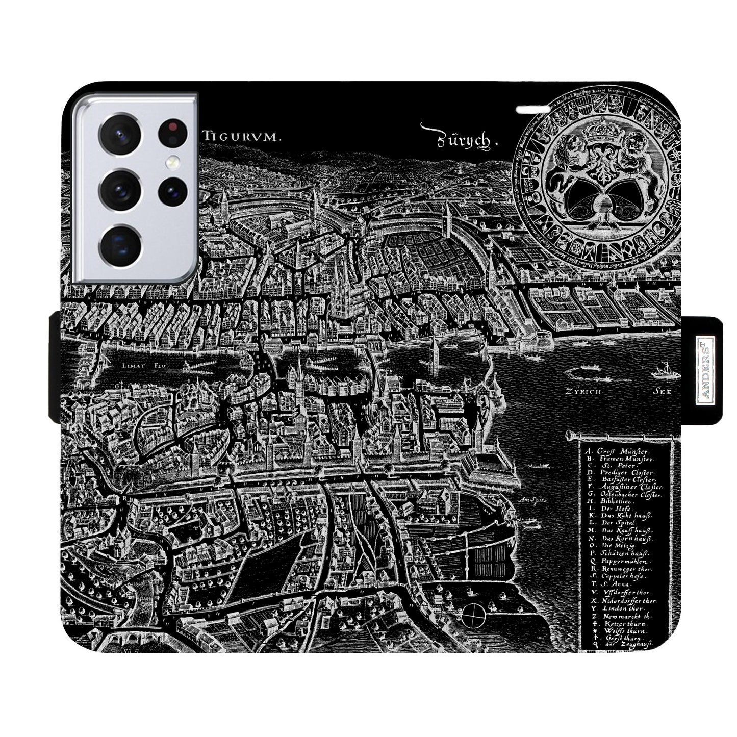 Zürich Merian Negativ Victor Case für das Samsung Galaxy S21 Ultra