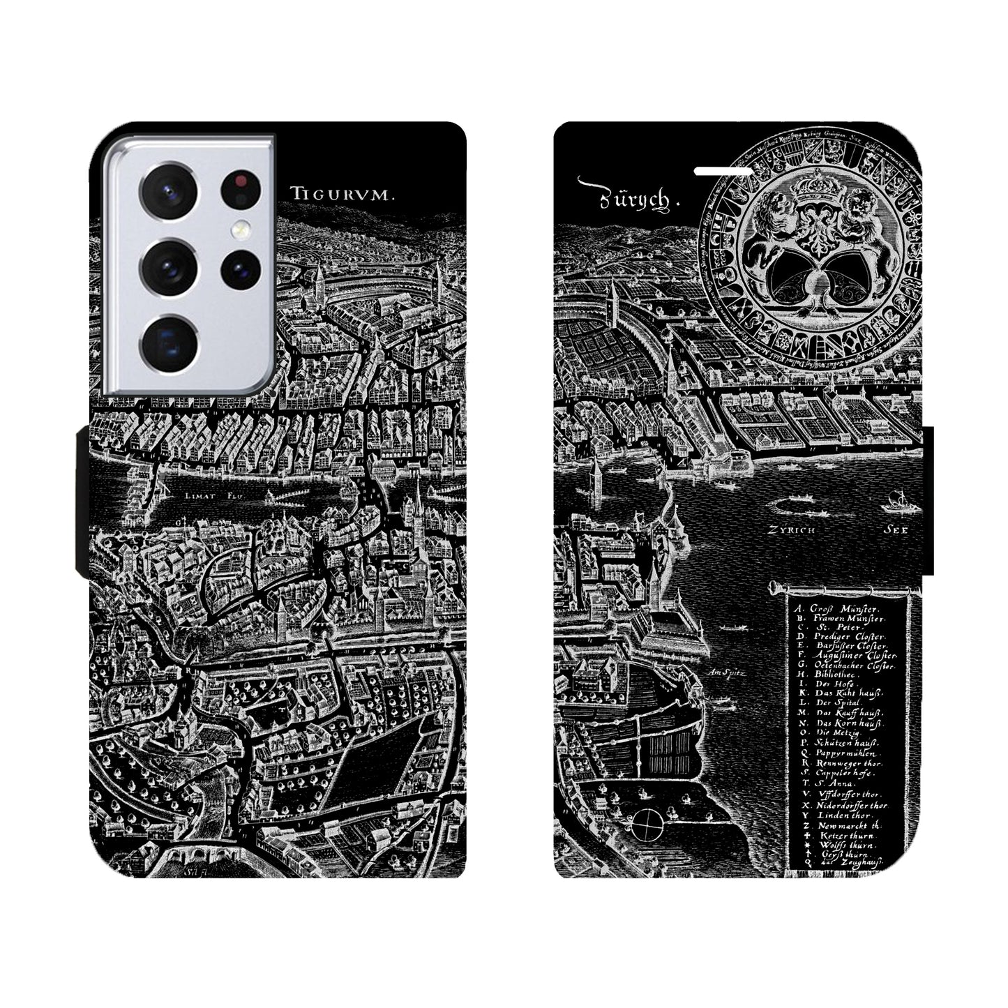 Zürich Merian Negativ Victor Case für das Samsung Galaxy S21 Ultra