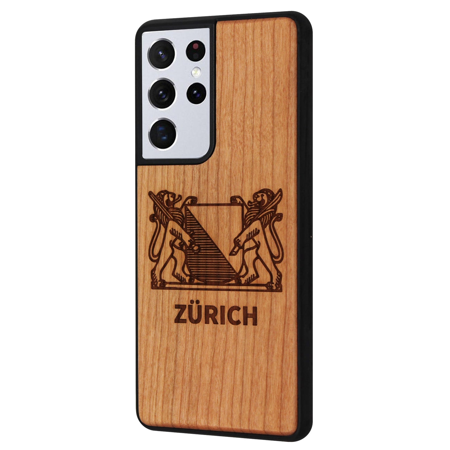 Zürich Wappen Eden Case aus Kirschholz für das Samsung Galaxy S21 Ultra