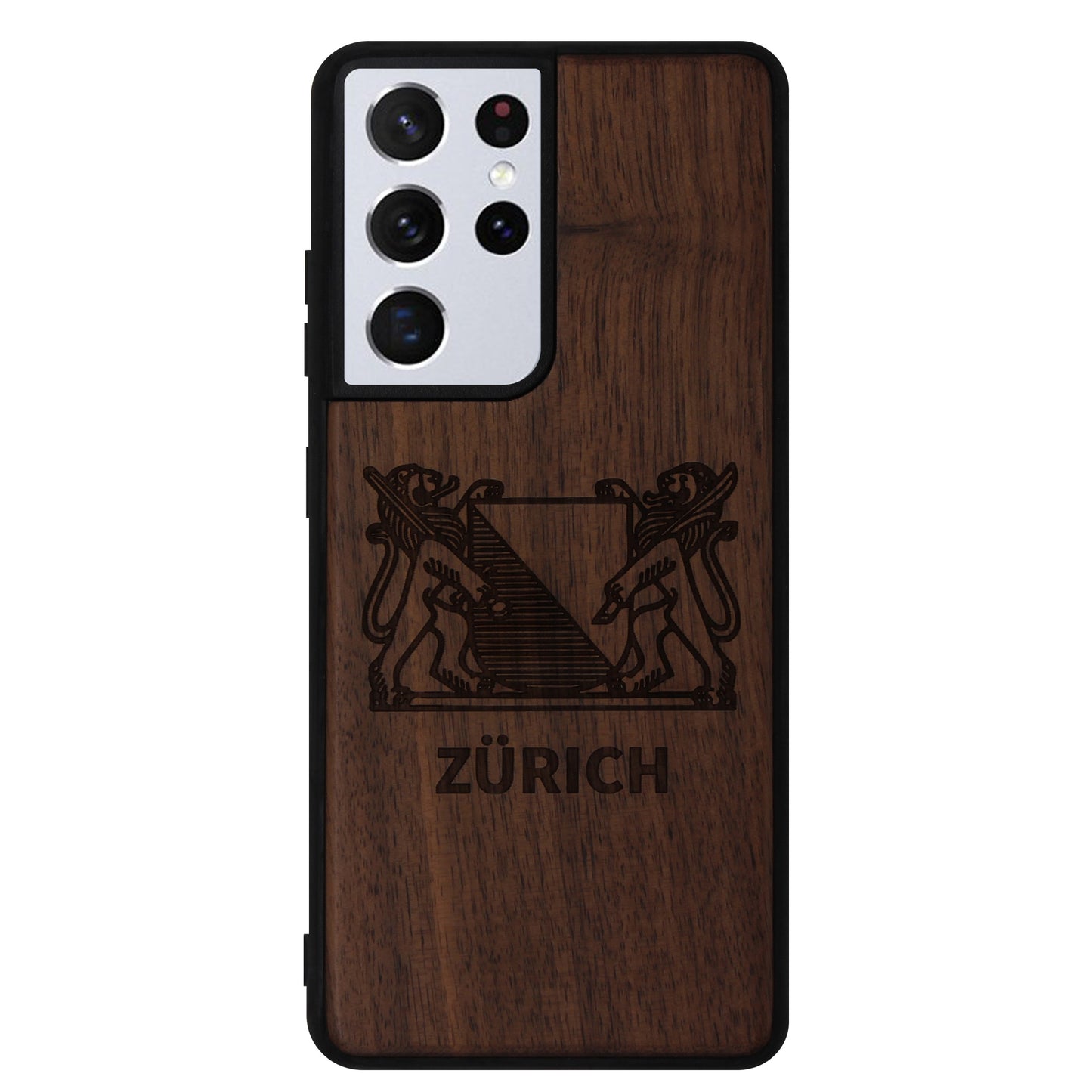 Zürich Wappen Eden Case aus Nussbaumholz für das Samsung Galaxy S21 Ultra