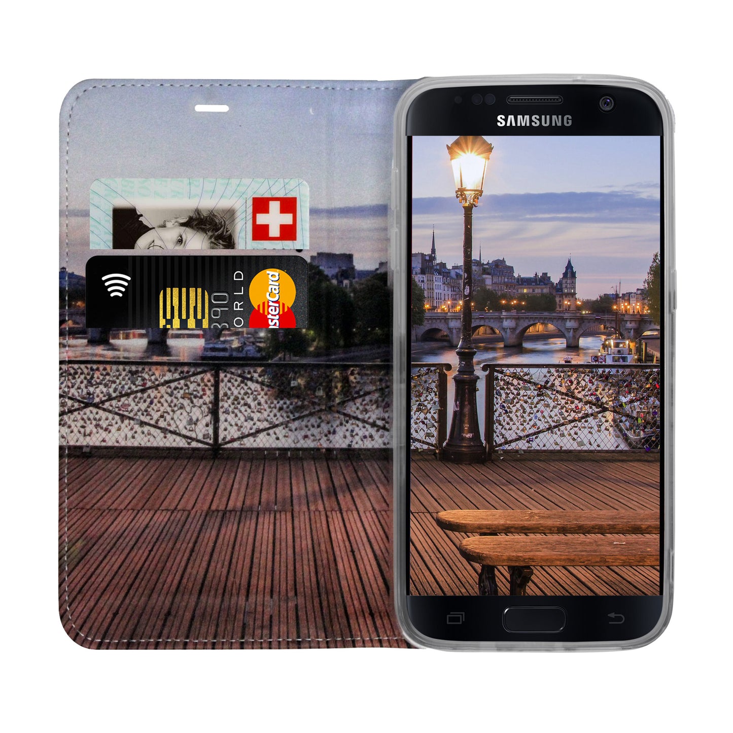 Paris City La Seine Panorama Case für das Samsung Galaxy S7
