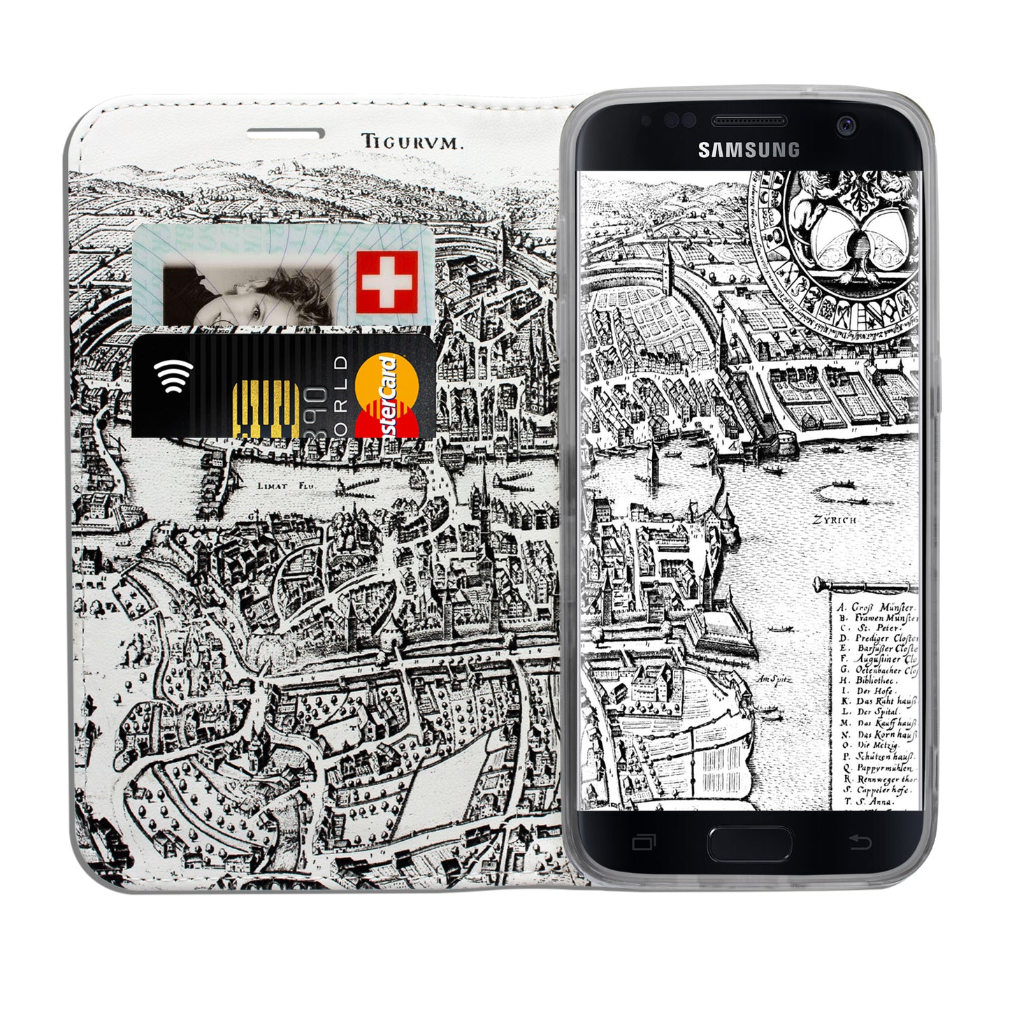 Zürich Merian Panorama für das Samsung Galaxy S7 Edge