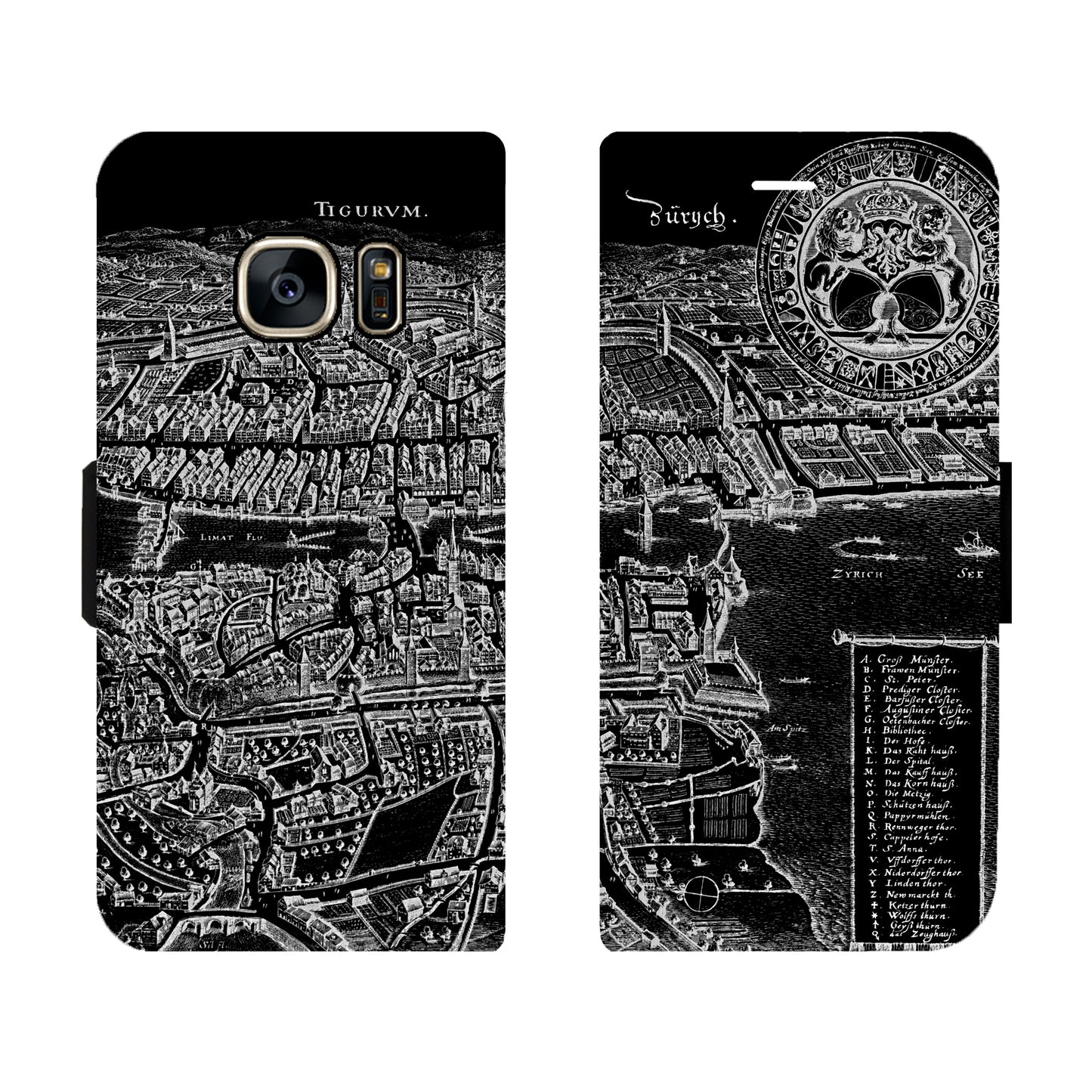 Zürich Merian Negativ Victor Case für das Samsung Galaxy S7