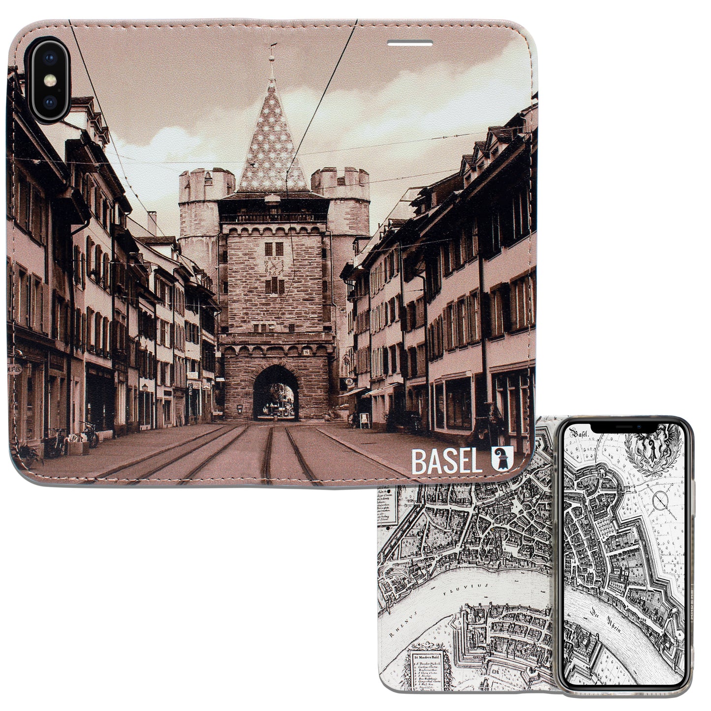 Basel City Spalentor Panorama Case für das iPhone XS Max
