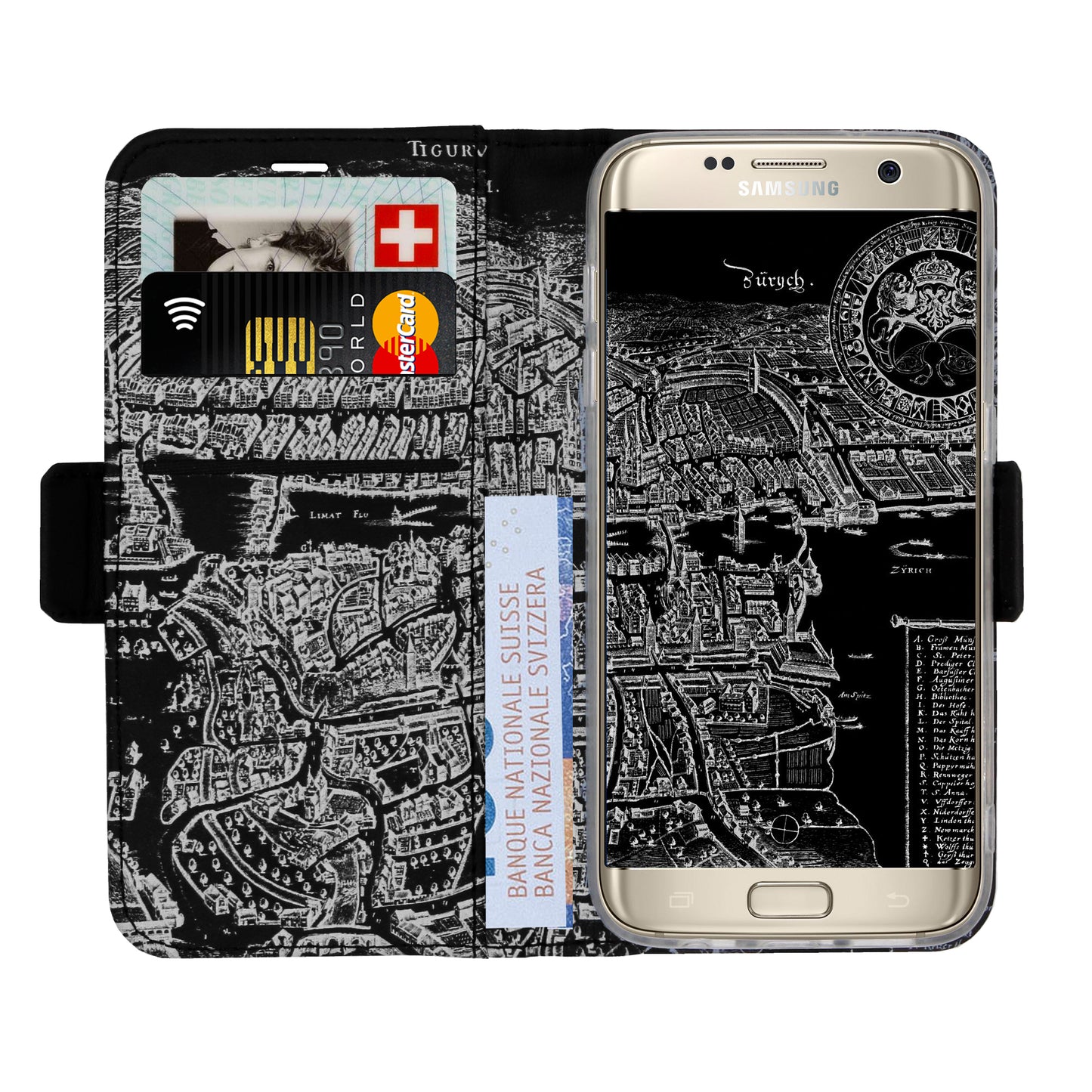 Zürich Merian Negativ Victor Case für das Samsung Galaxy S7