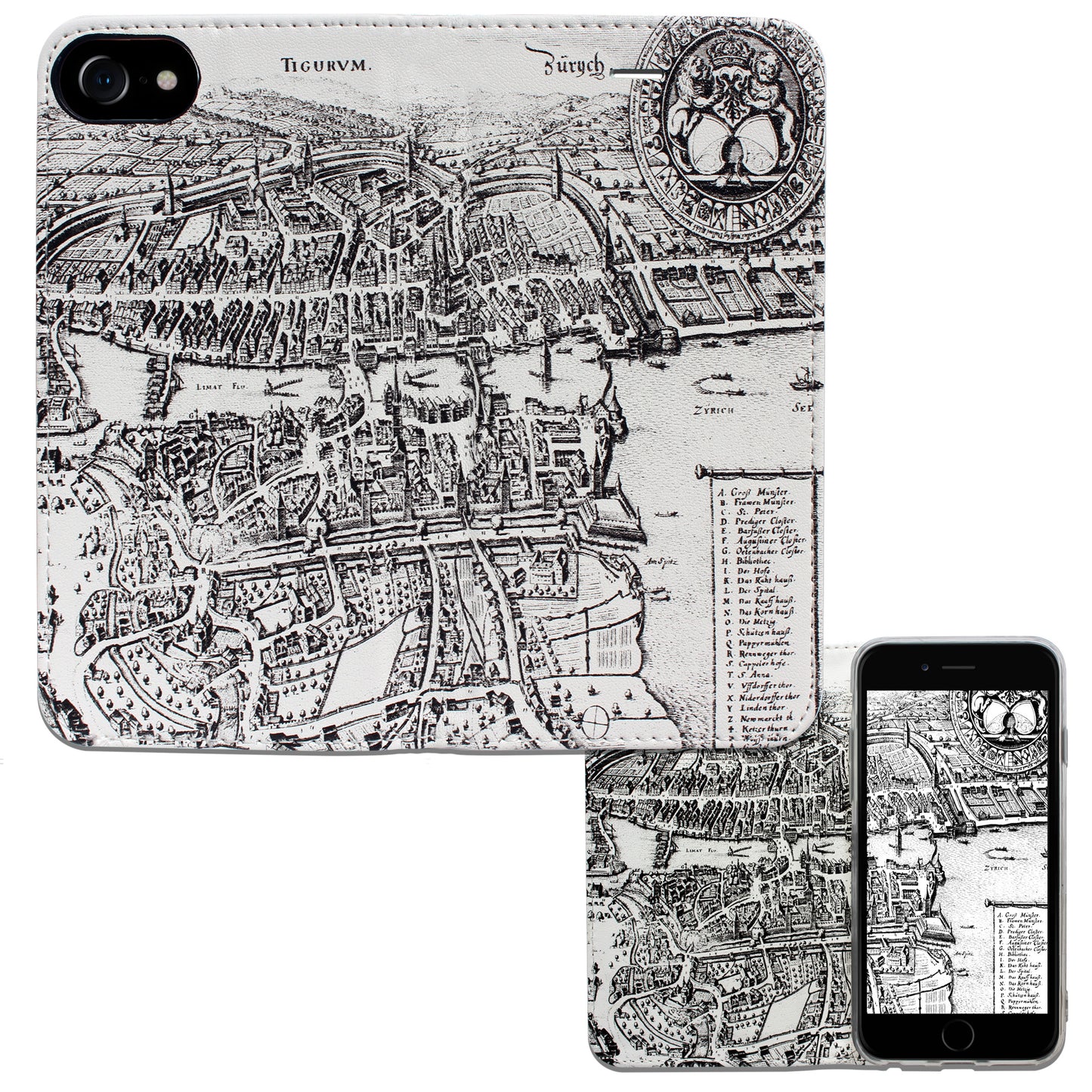 Zürich Merian Panorama Case für das iPhone 6/6S/7/8/SE 2020/SE 2022