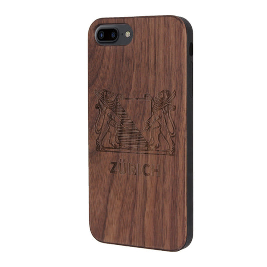 Zurich Coat of Arms Eden Case made with Walnut Wood for the iPhone 6/6S/7/8 Plus
