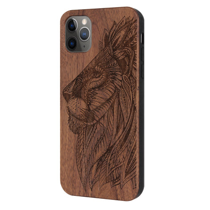 Löwen Eden Case aus Nussholz für das iPhone 11 Pro