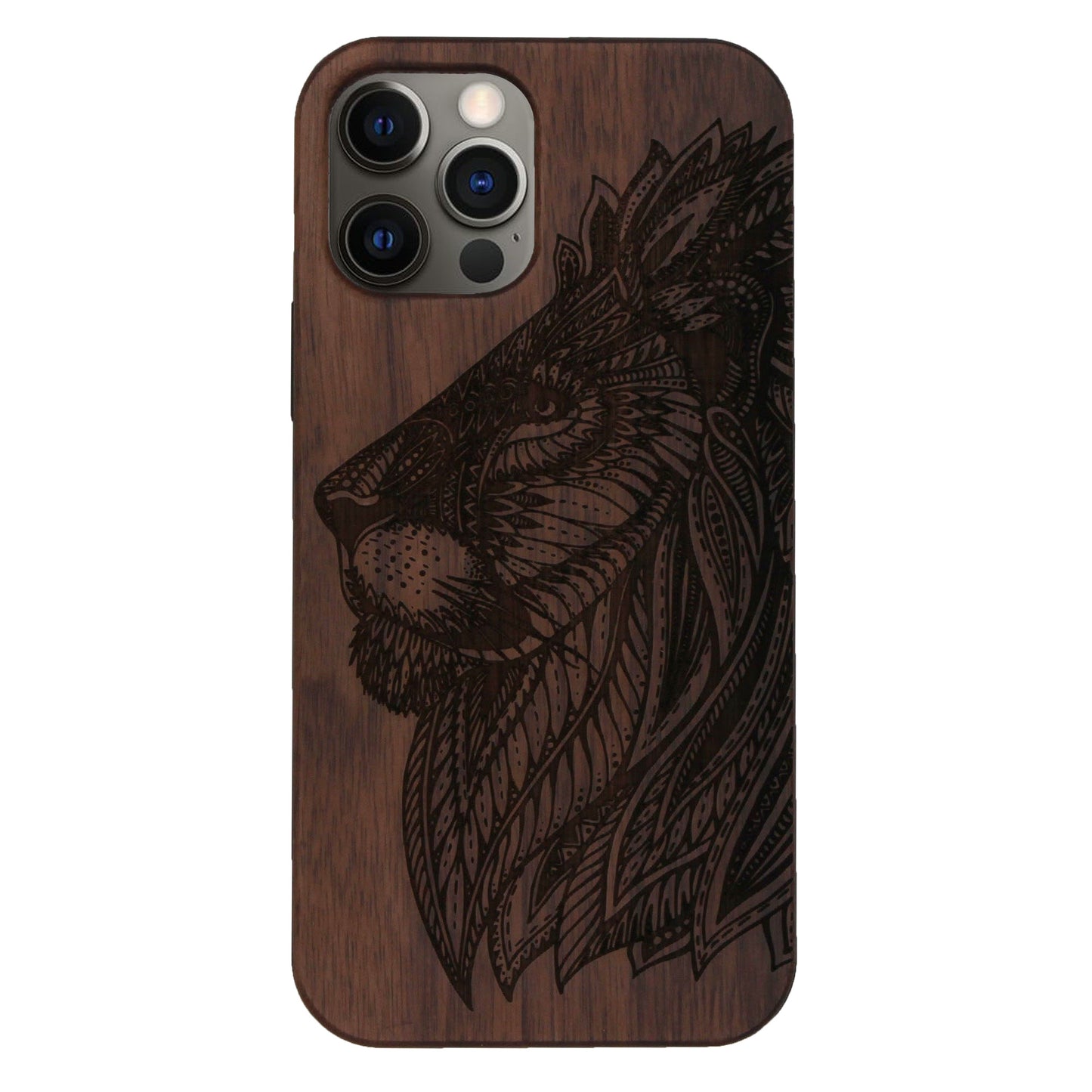 Löwen Eden Case aus Nussholz für das iPhone 12 Pro Max