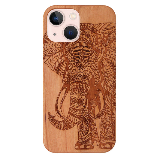 Elephant Eden Case made with Cherry Wood for the iPhone 13 Mini