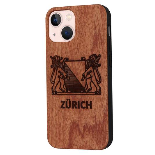 Zurich Coat of Arms Eden Case made with Rose Wood for the iPhone 13 Mini