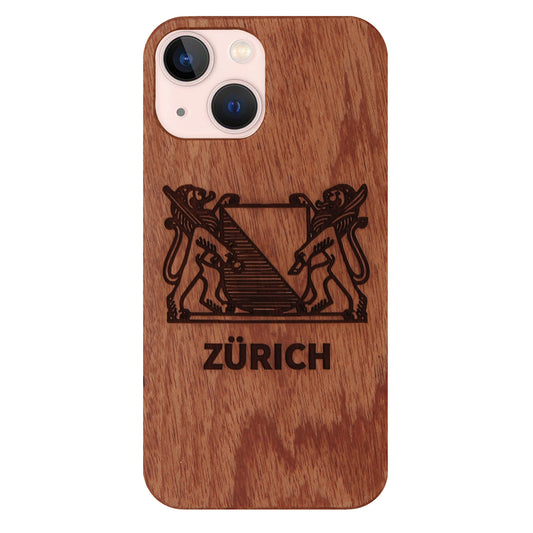 Zurich Coat of Arms Eden Case made with Rose Wood for the iPhone 13/14