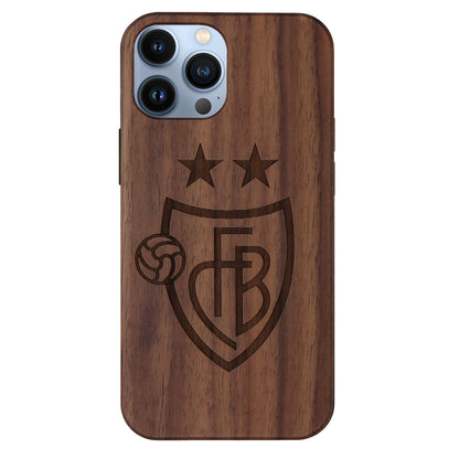 FC Basel Eden Case aus Nussbaumholz für das iPhone 14 Pro Max mit MagSafe