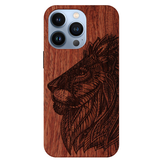 Lion Eden Case made with Rose Wood for the iPhone 13 Pro