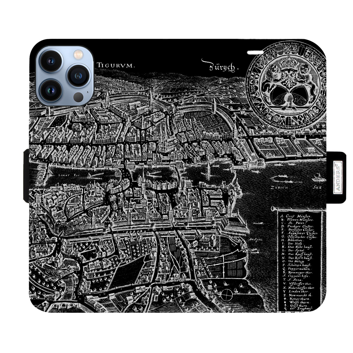Zürich Merian Negativ Victor Case für das iPhone 13 Pro Max