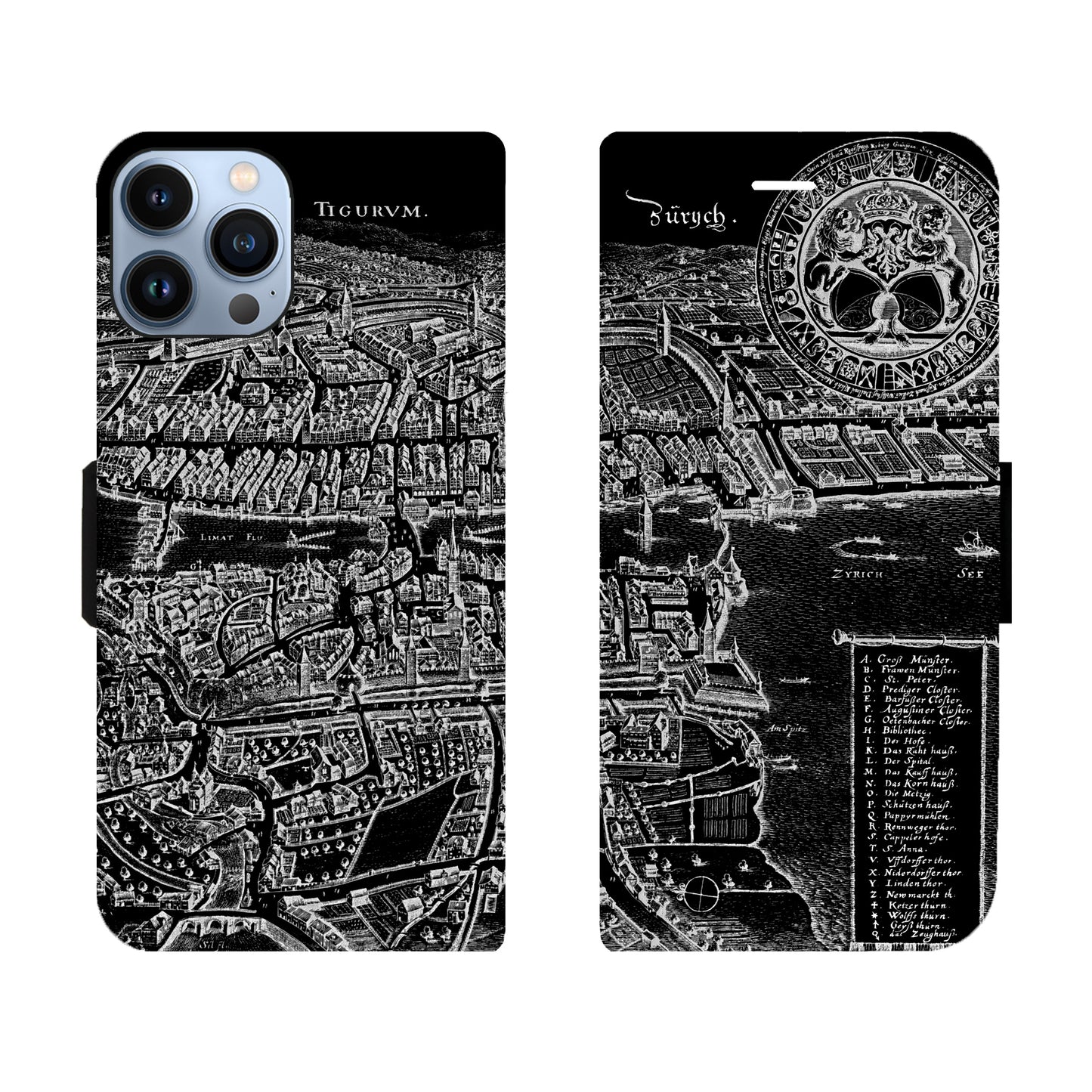 Zürich Merian Negativ Victor Case für das iPhone 13 Pro Max