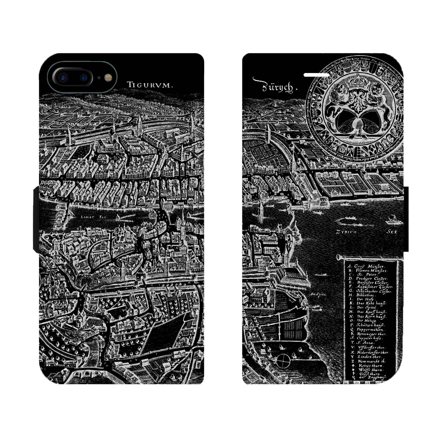 Zürich Merian Negativ Victor Case für das iPhone 6/6S/7/8 Plus