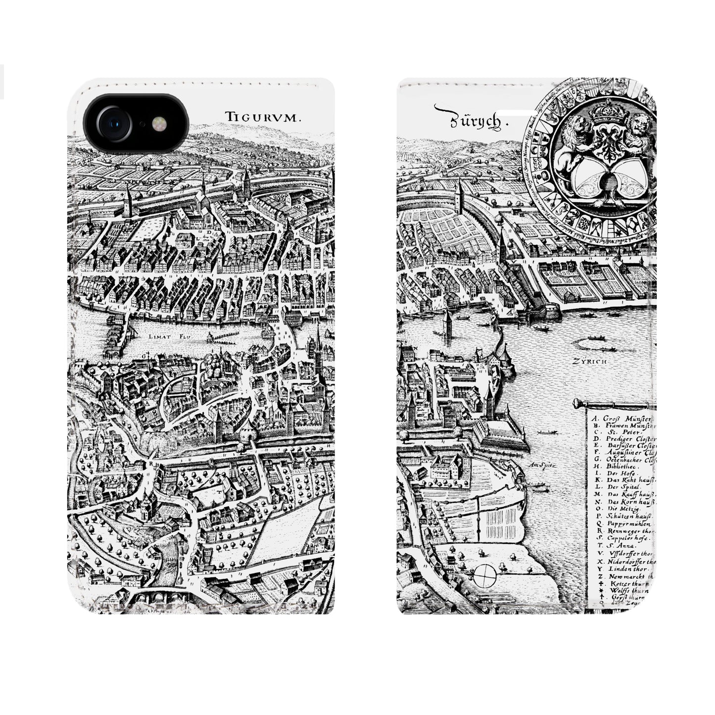 Zürich Merian Panorama Case für das iPhone 6/6S/7/8/SE 2020/SE 2022