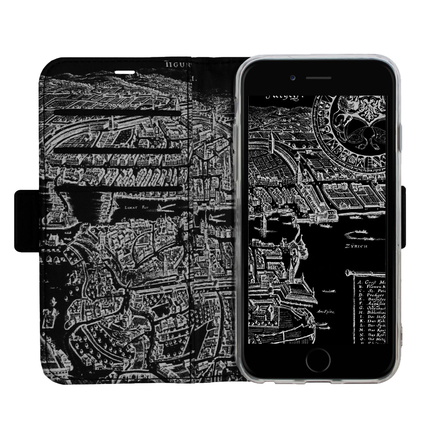 Zürich Merian Negativ Victor Case für das iPhone 6/6S/7/8 Plus