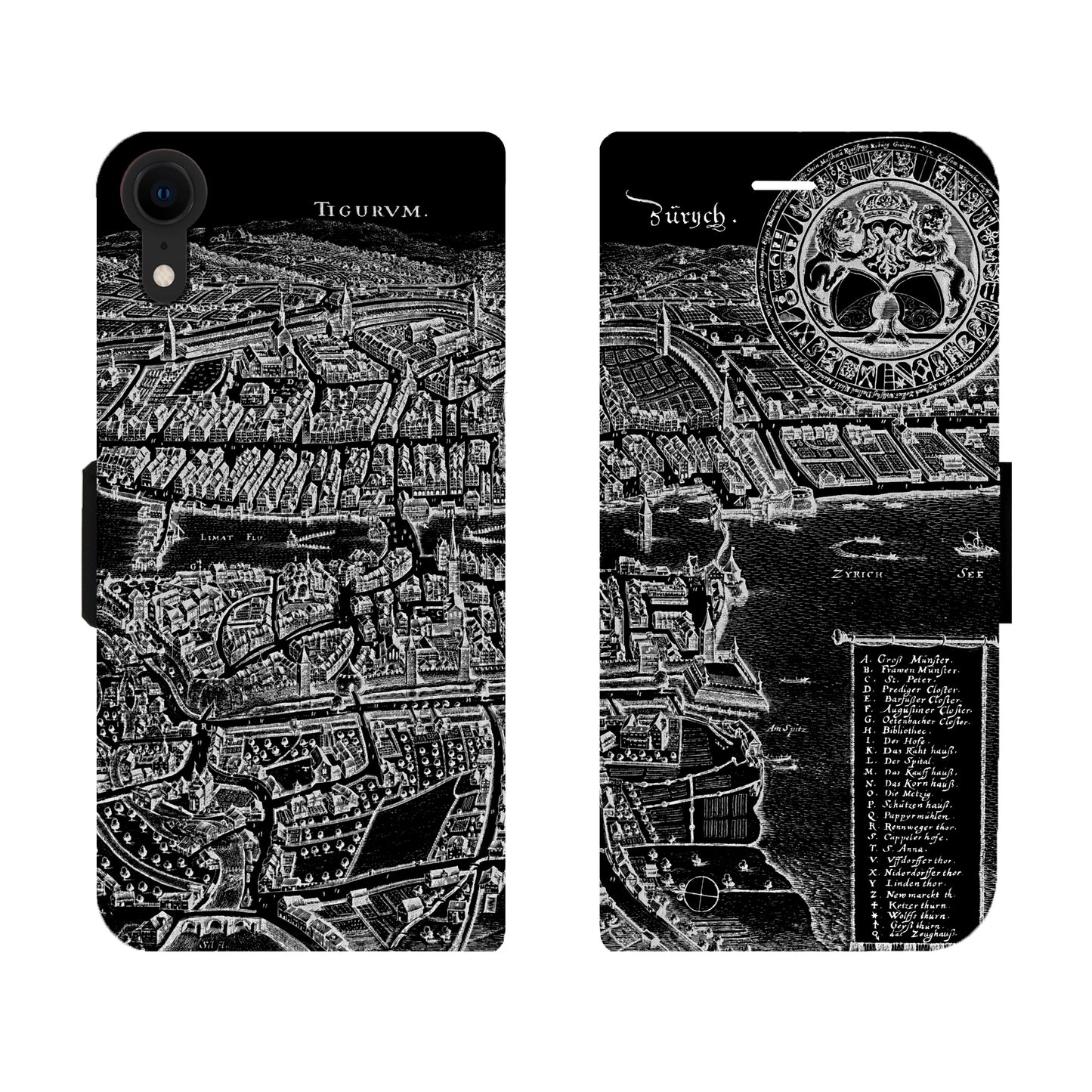 Zürich Merian Negativ Victor Case für das iPhone XR