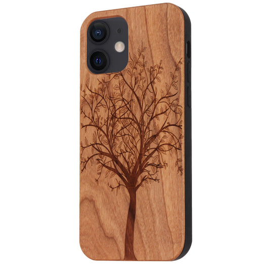 "Tree of Life" Eden Case made with Cherry Wood for the iPhone 12 Mini