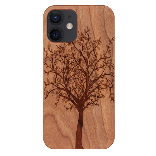 "Tree of Life" Eden Case made with Cherry Wood for the iPhone 12 Mini