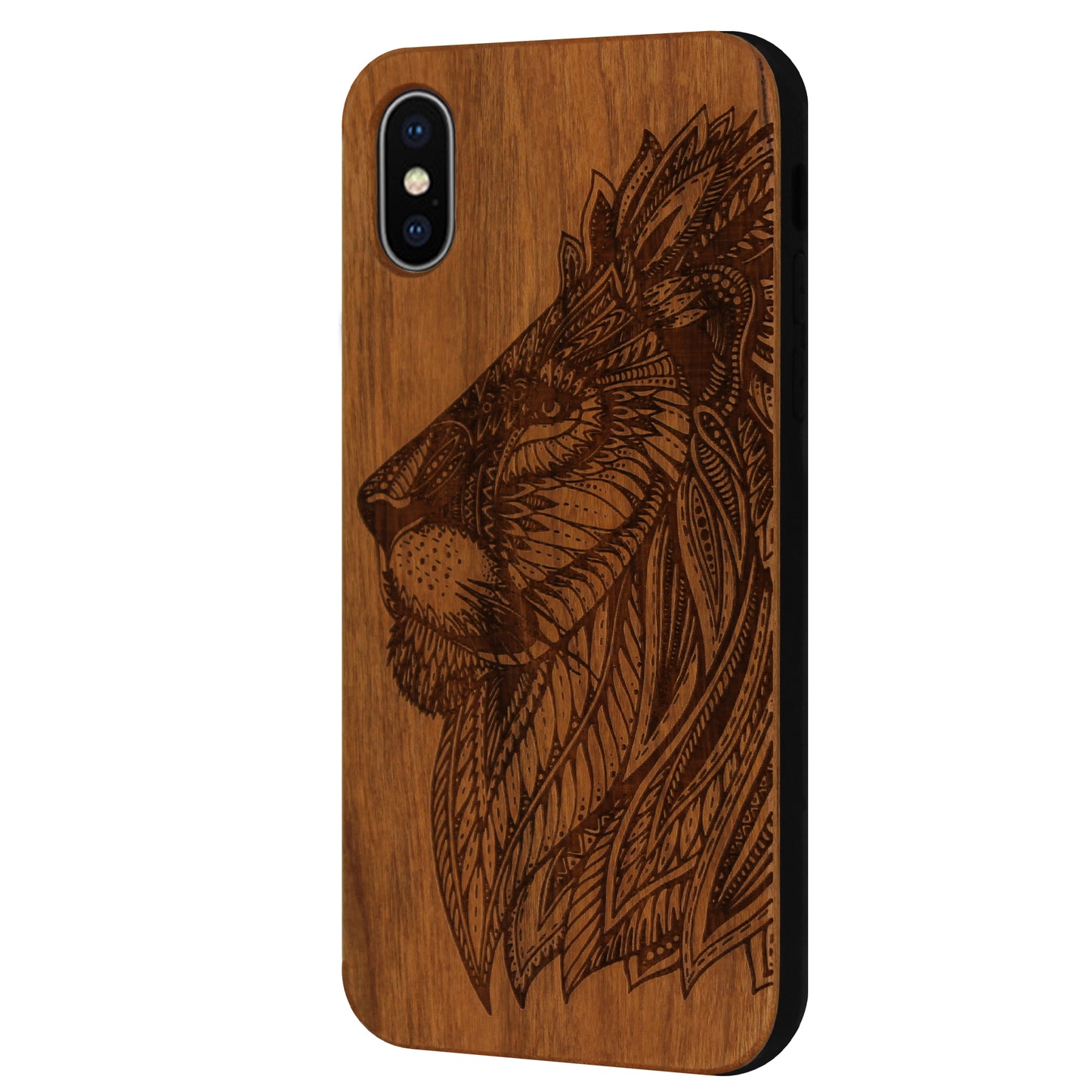 Lion Eden Case made with Cherry Wood for the iPhone X / XS