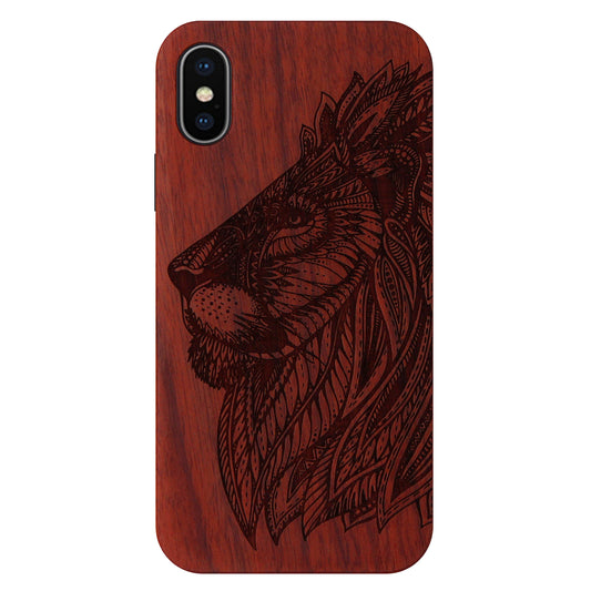 Lion Eden Case made with Rose Wood for the iPhone X / XS