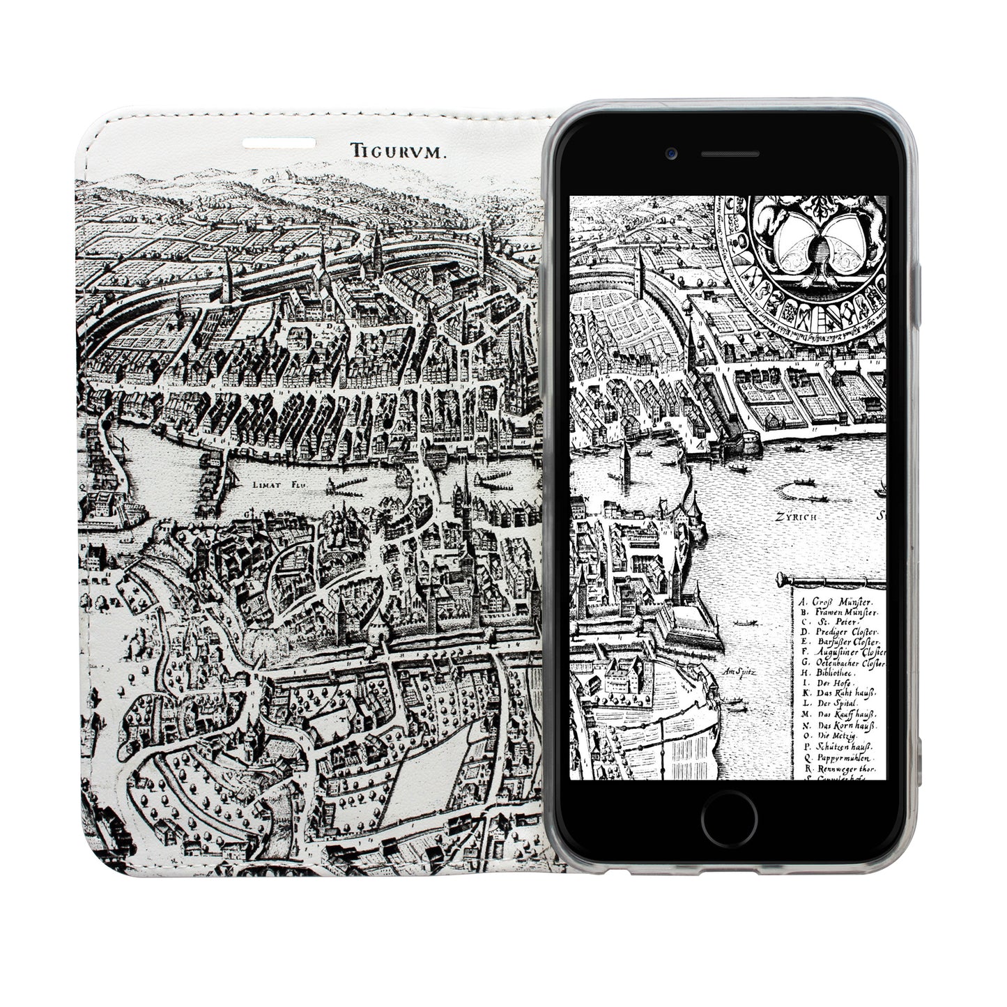 Zürich Merian Panorama Case für das iPhone 6/6S/7/8/SE 2020/SE 2022