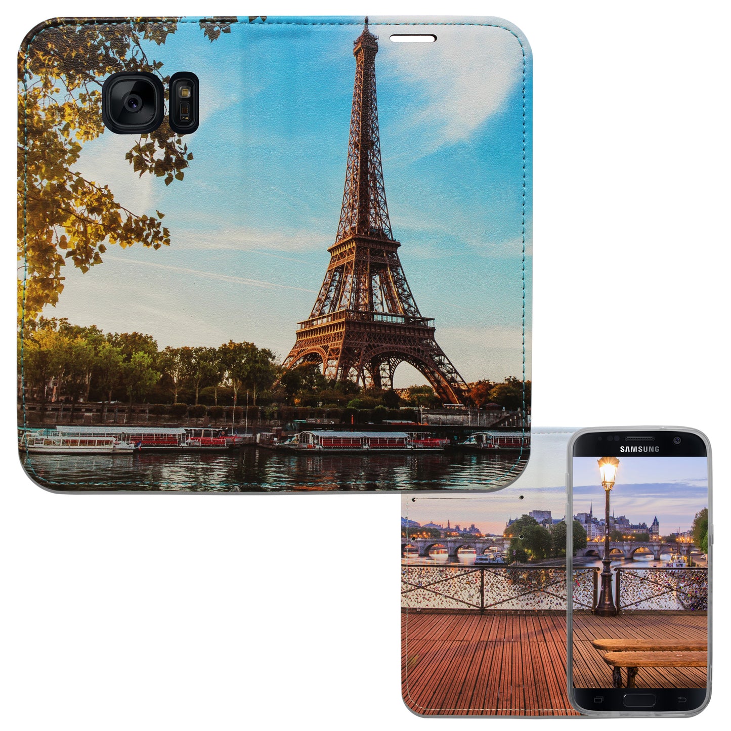 Paris City La Seine Panorama Case für das Samsung Galaxy S7